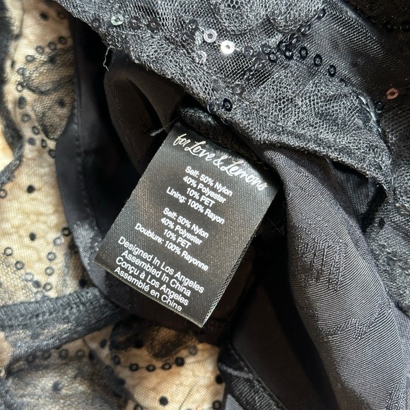 For Love & Lemons Black Kiersten Long Sleeve Mini Dress US XS - Picture 6 of 11